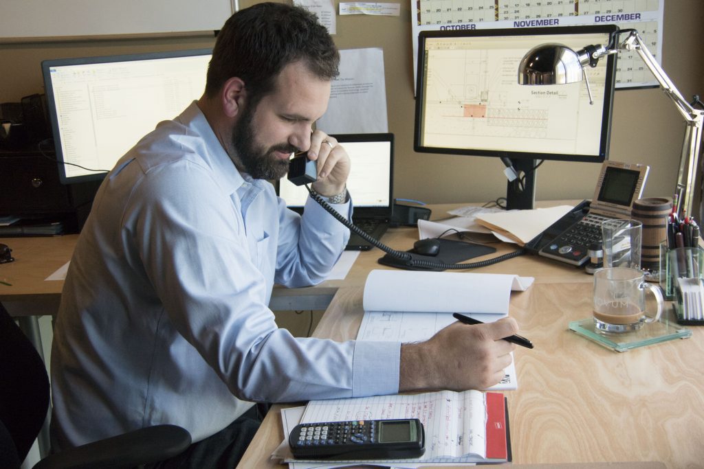 Person working at desk