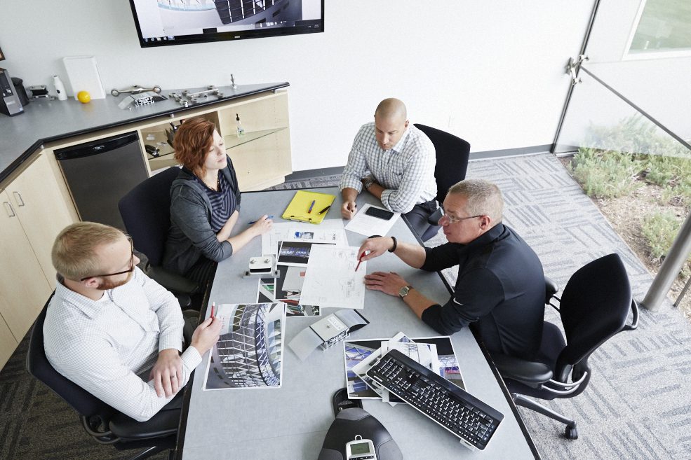Design team working on a project