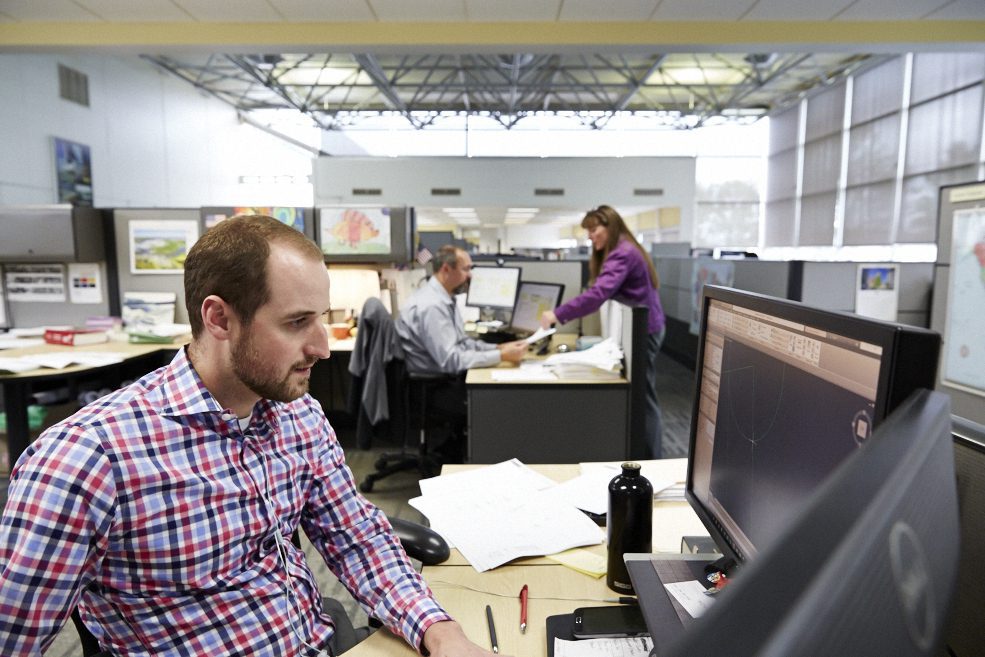 People working in an office