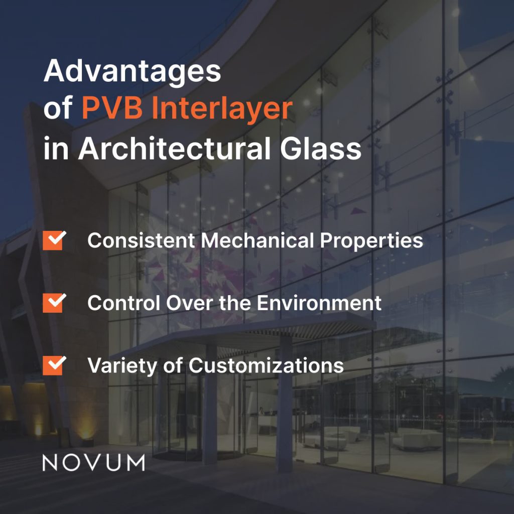 advantages of pvb interlayer in architectural glass infographic