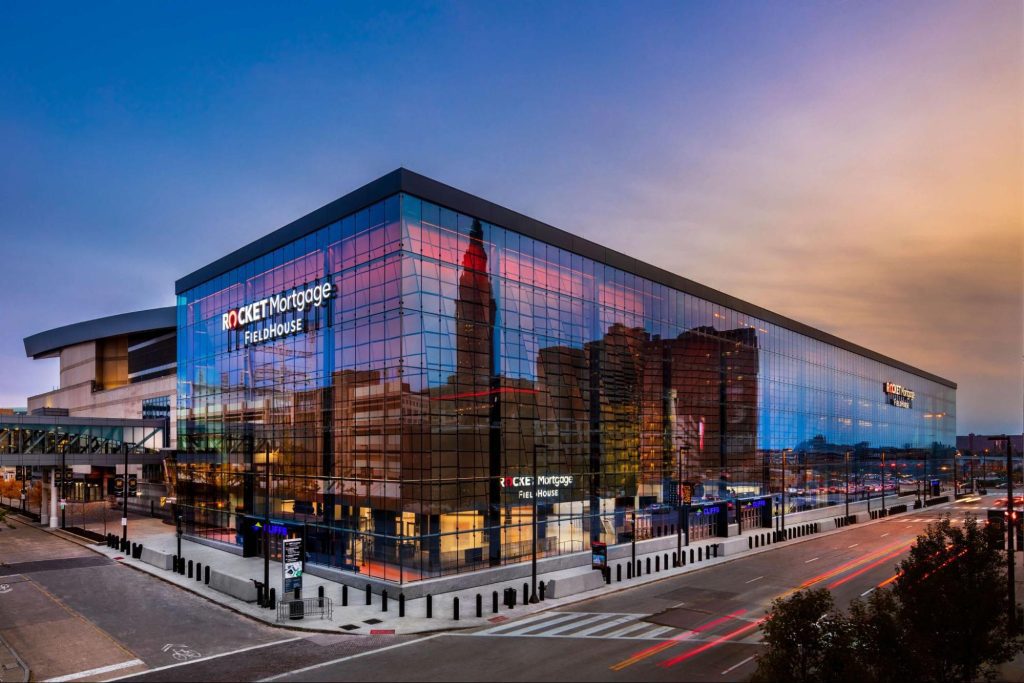 Rocket Mortgage Fieldhouse Glass Facade External View