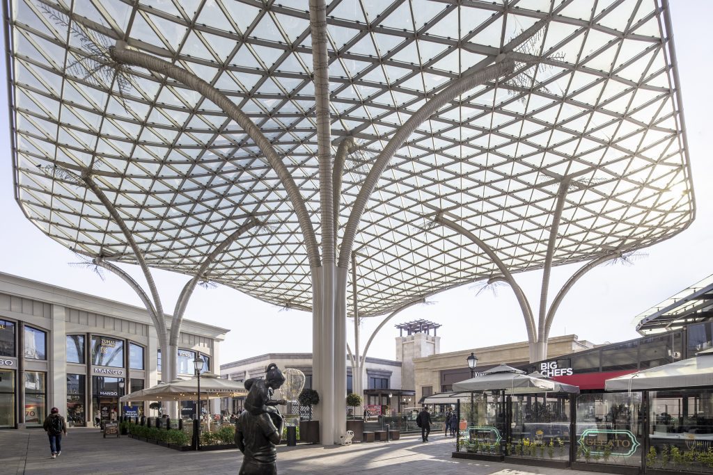 Large outdoor canopy in Hilltown Mall Istanbul, Turkey