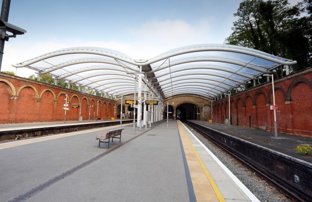 Large canopy at Crystal Palace Station: London, England